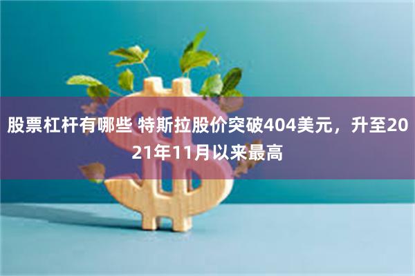 股票杠杆有哪些 特斯拉股价突破404美元，升至2021年11月以来最高
