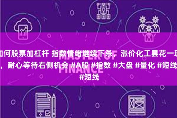 如何股票加杠杆 指数情绪继续下杀，涨价化工昙花一现，耐心等待右侧机会 #A股 #指数 #大盘 #量化 #短线