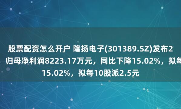 股票配资怎么开户 隆扬电子(301389.SZ)发布2024年度业绩，归母净利润8223.17万元，同比下降15.02%，拟每10股派2.5元
