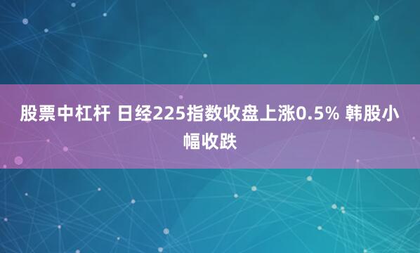 股票中杠杆 日经225指数收盘上涨0.5% 韩股小幅收跌