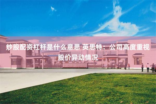 炒股配资杠杆是什么意思 英思特：公司高度重视股价异动情况