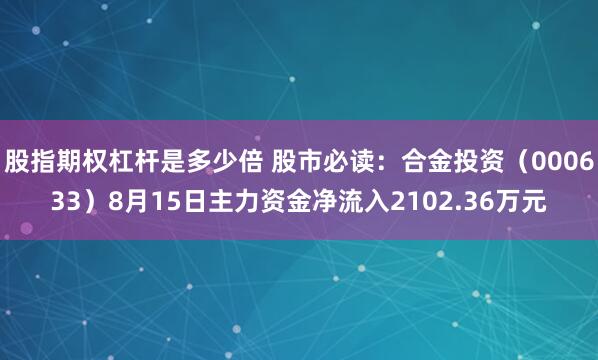 股指期权杠杆是多少倍 股市必读：合金投资（000633）8月15日主力资金净流入2102.36万元